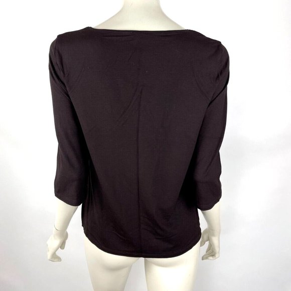 Eileen Fisher Washable Rayon Top Women PL 3/4 Sleeve Scoop neck StretchTee Shirt - Picture 2 of 11